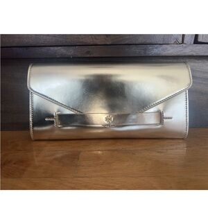 Tory Burch Gold Envelope Clutch Bag